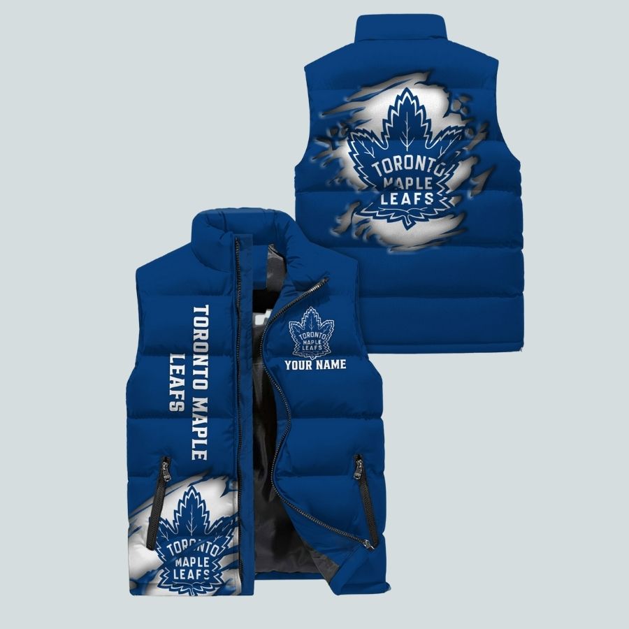 Toronto Maple Leafs Nhl Sleeveless Puffer Jacket Gifts For Fans