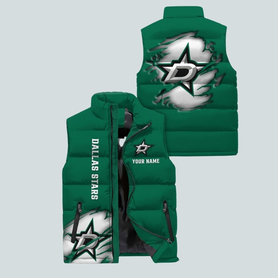 Dallas Stars Nhl Sleeveless Puffer Jacket Gifts For Fans