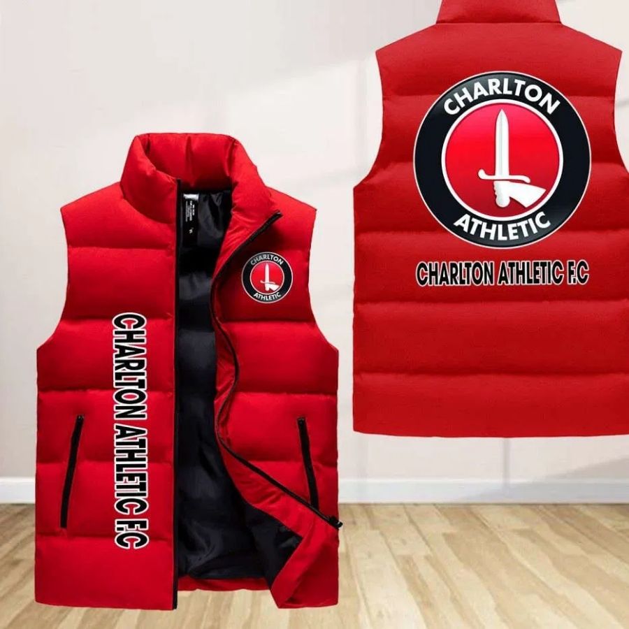 Charlton Athletic F.C Sleeveless Puffer Jacket Custom For Fans Gifts