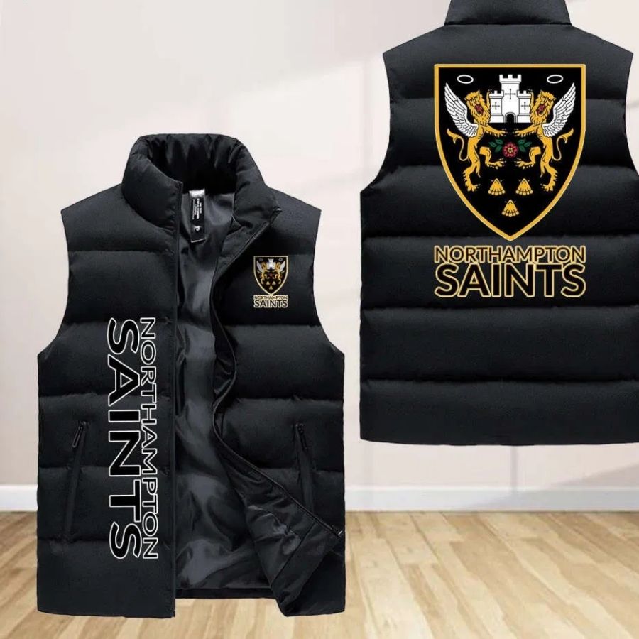 Northampton Saints Sleeveless Puffer Jacket Custom For Fans Gifts