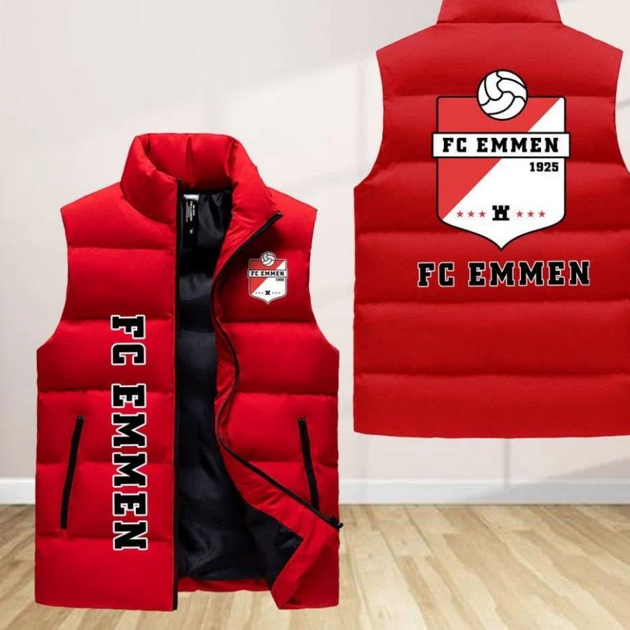 Fc Emmen Sleeveless Puffer Jacket Custom For Fans Gifts