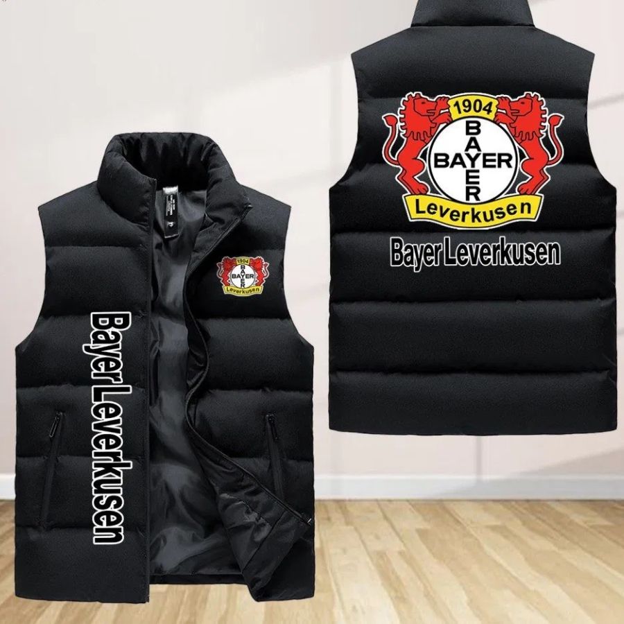 Bayer 04 Leverkusen Sleeveless Puffer Jacket Custom For Fans Gifts