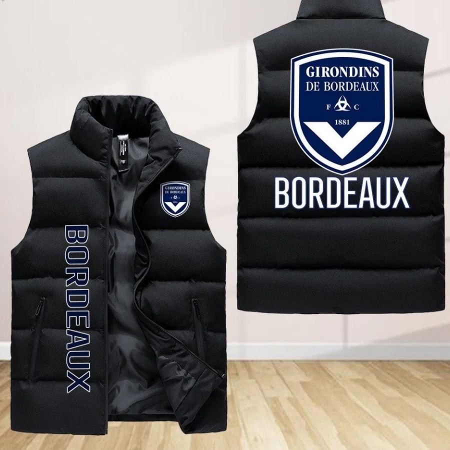 Girondins De Bordeaux Sleeveless Puffer Jacket Custom For Fans Gifts