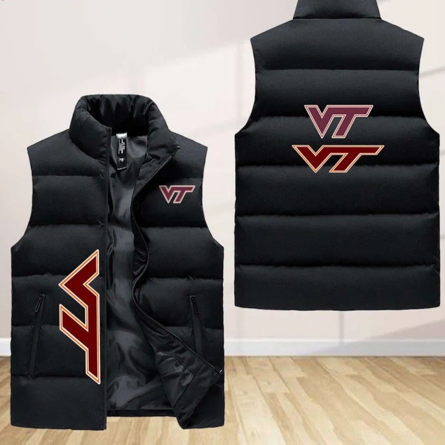 Virginia Tech Hokies Sleeveless Puffer Jacket Custom For Fans Gifts