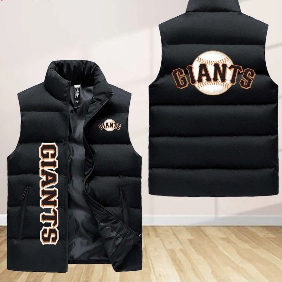 San Francisco Giants Sleeveless Puffer Jacket Custom For Fans Gifts