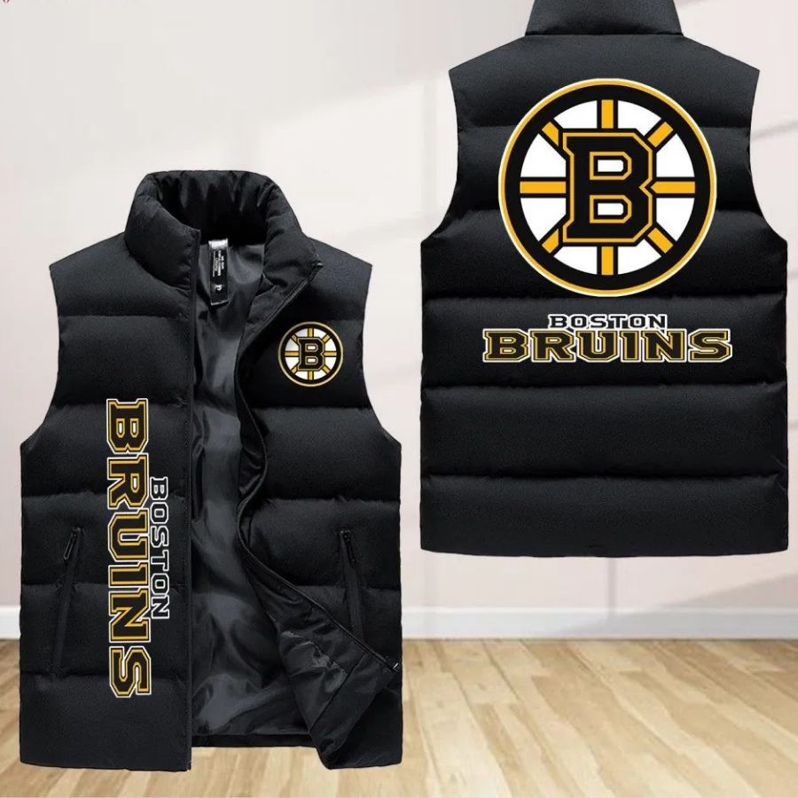 Boston Bruins Sleeveless Puffer Jacket Custom For Fans Gifts