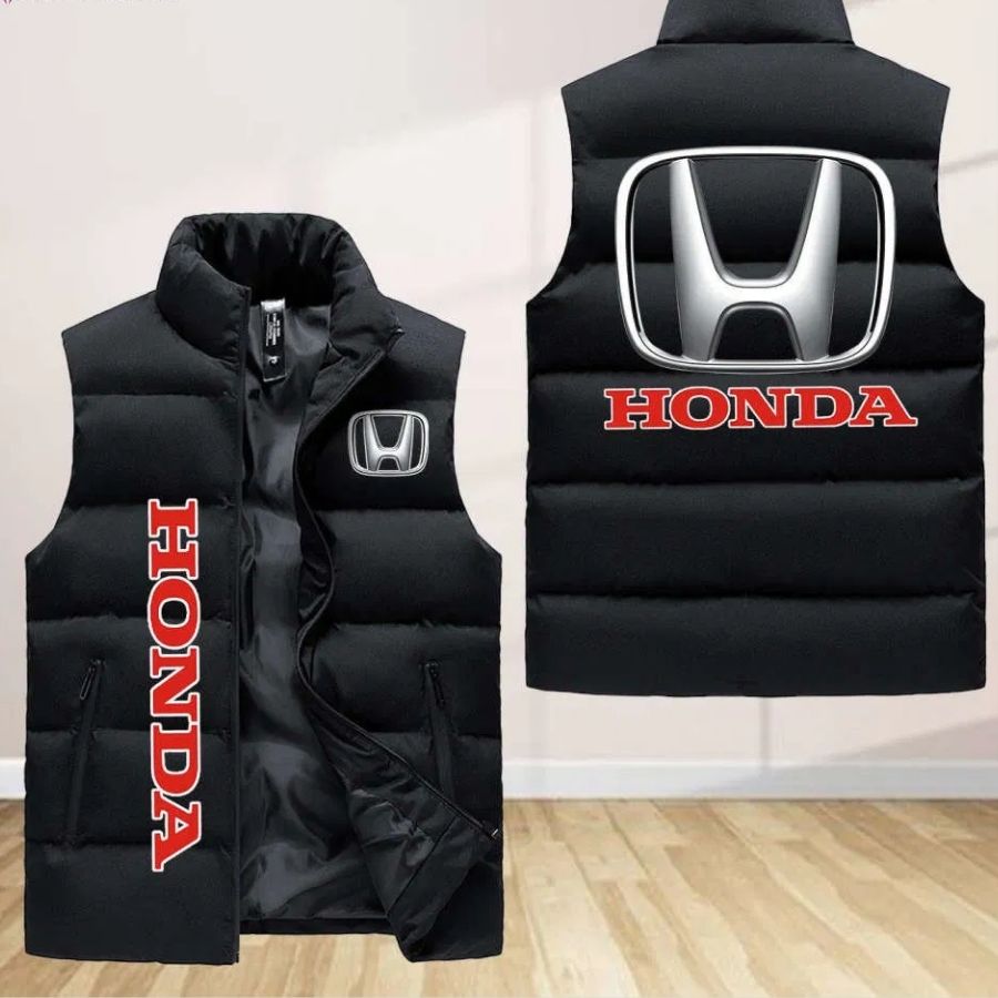Honda Sleeveless Puffer Jacket Custom For Fans Gifts