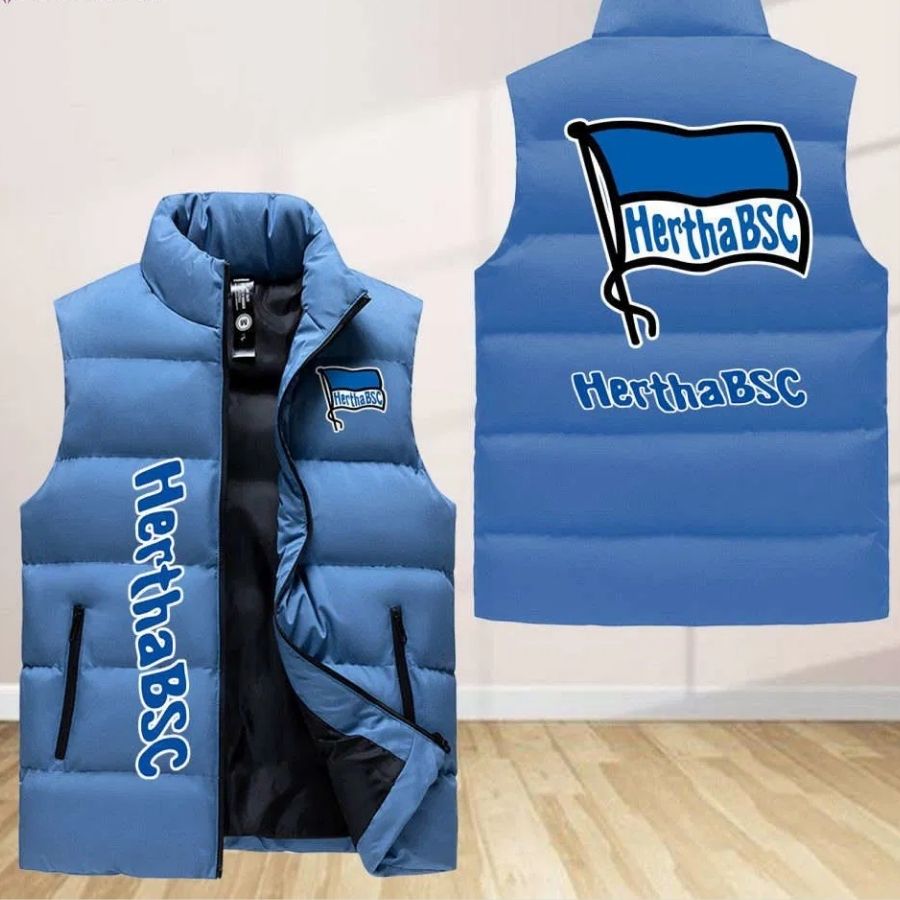 Hertha Bsc Sleeveless Puffer Jacket Custom For Fans Gifts