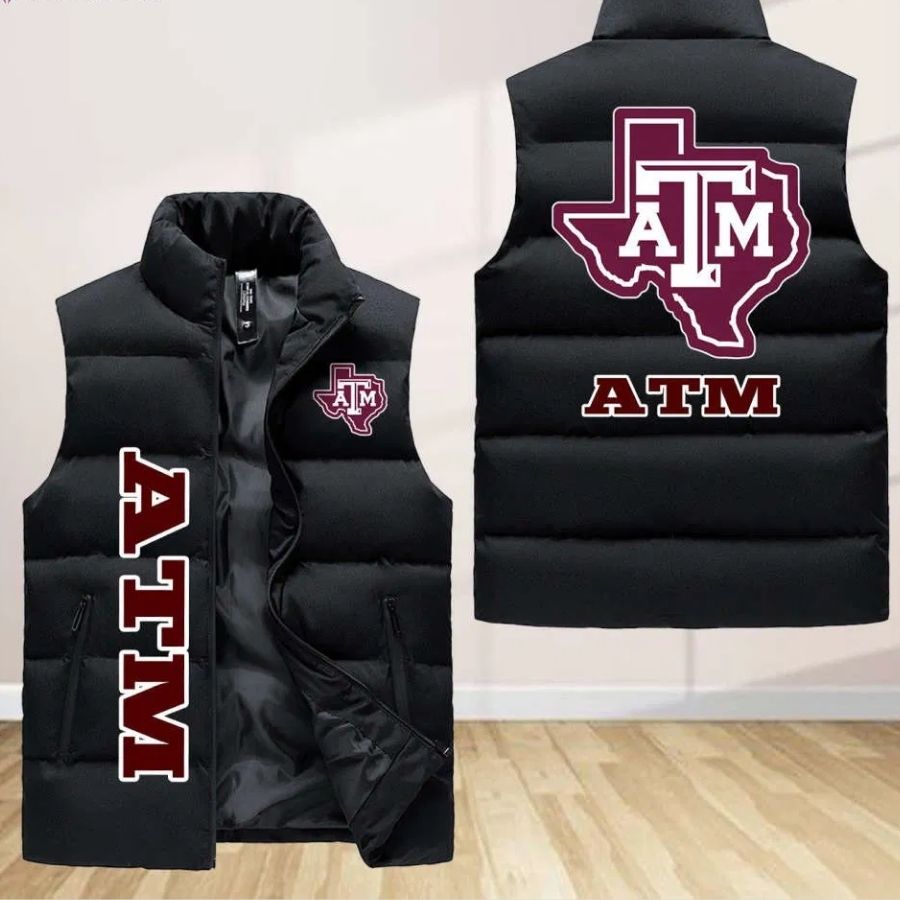 Texas M Aggies Sleeveless Puffer Jacket Custom For Fans Gifts