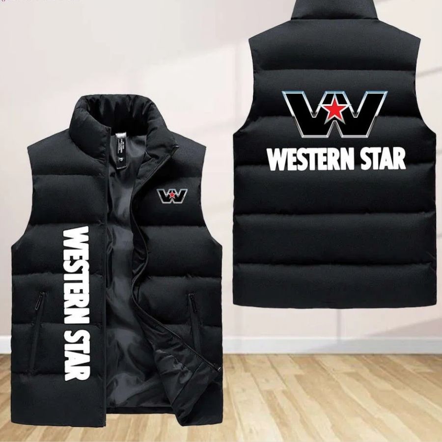 Western Star Sleeveless Puffer Jacket Custom For Fans Gifts