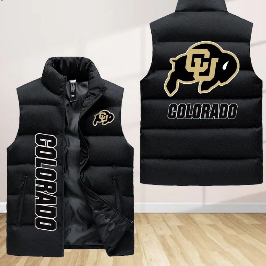 Colorado Buffaloes Sleeveless Puffer Jacket Custom For Fans Gifts