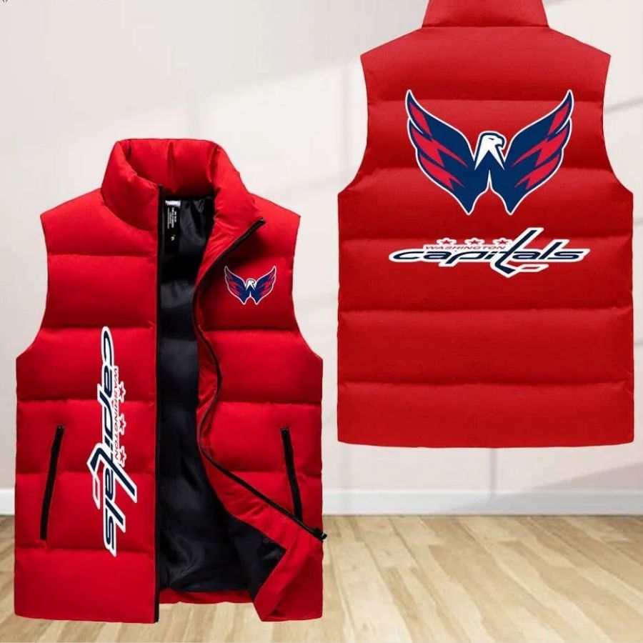 Washington Capitals Sleeveless Puffer Jacket Custom For Fans Gifts