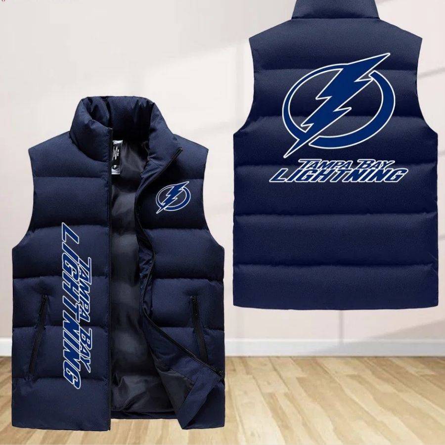 Tampa Bay Lightning Sleeveless Puffer Jacket Custom For Fans Gifts