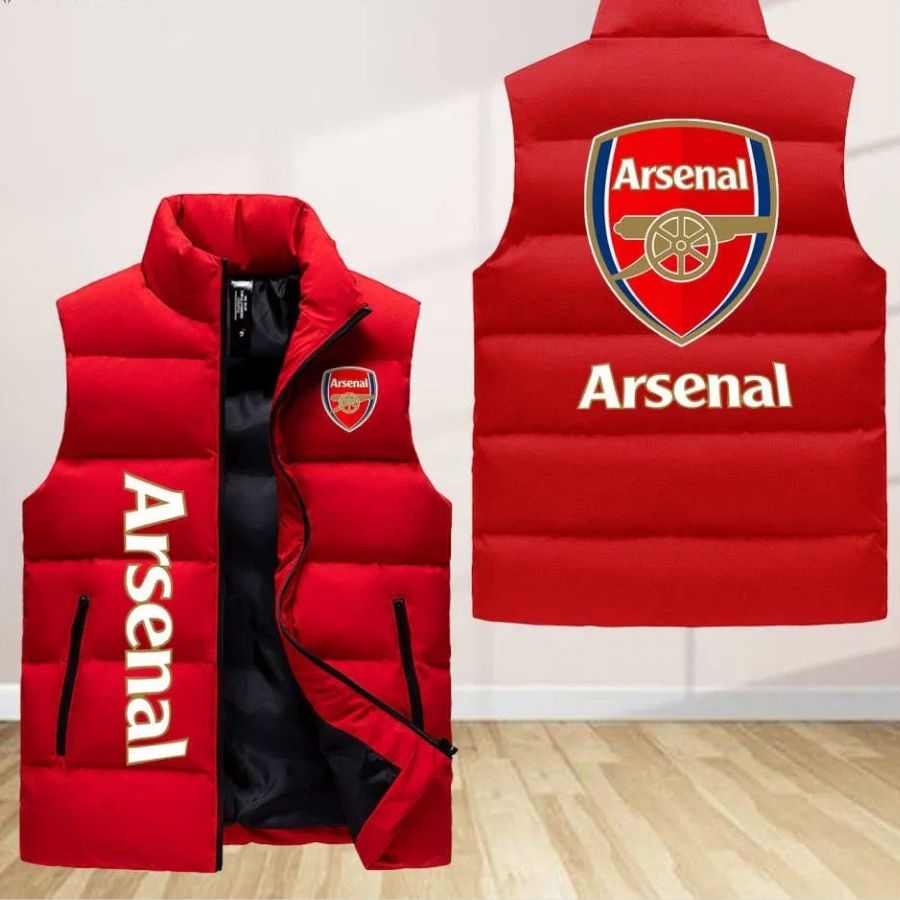 Arsenal F.C. Sleeveless Puffer Jacket Custom For Fans Gifts