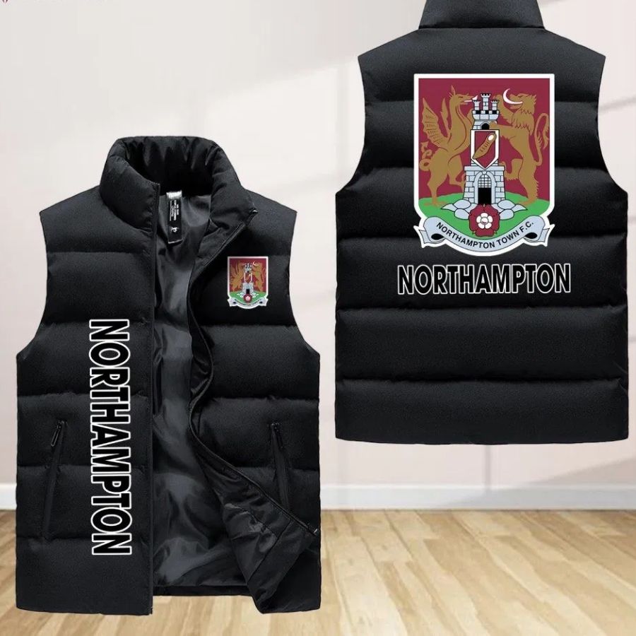 Northampton Town F.C Sleeveless Puffer Jacket Custom For Fans Gifts
