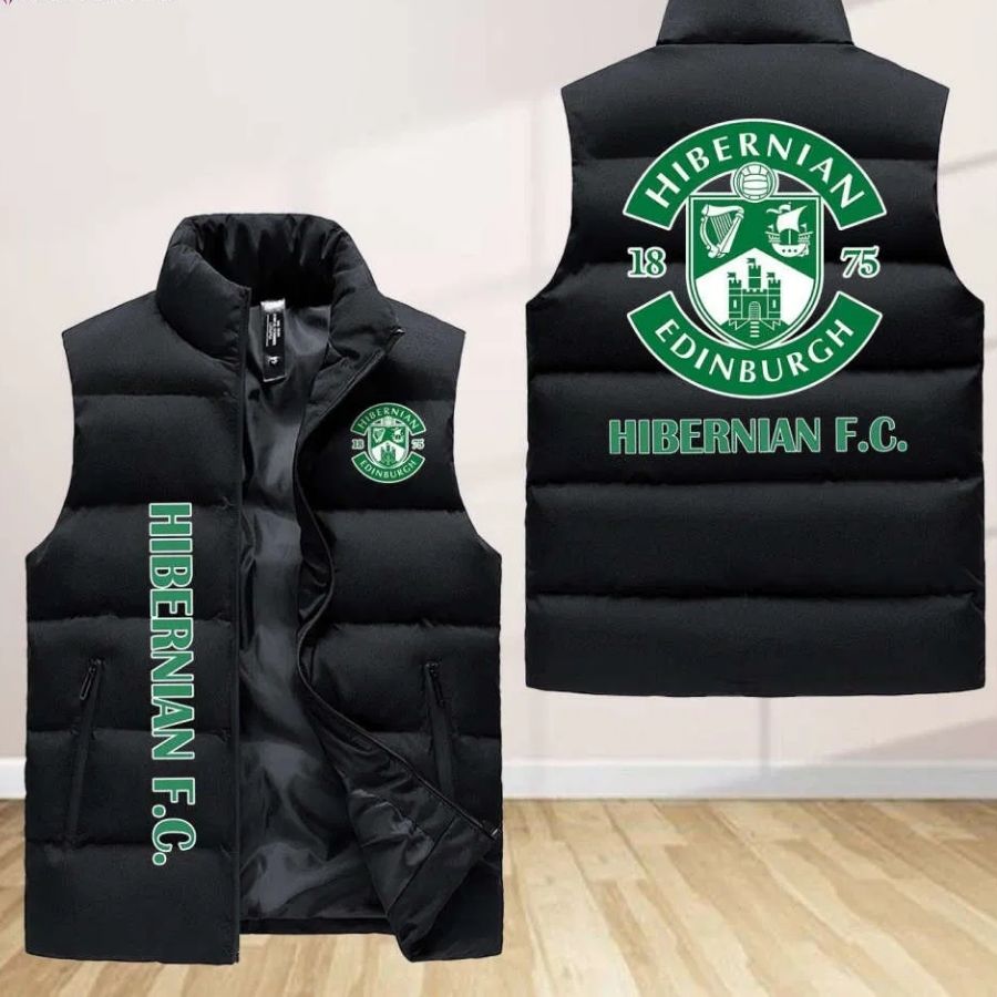 Hibernian F.C Sleeveless Puffer Jacket Custom For Fans Gifts