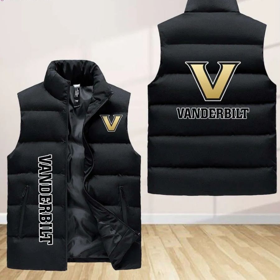 Vanderbilt Commodores Sleeveless Puffer Jacket Custom For Fans Gifts