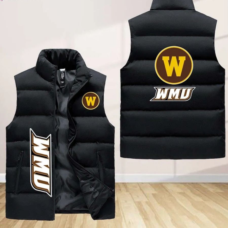 Western Michigan Broncos Sleeveless Puffer Jacket Custom For Fans Gifts