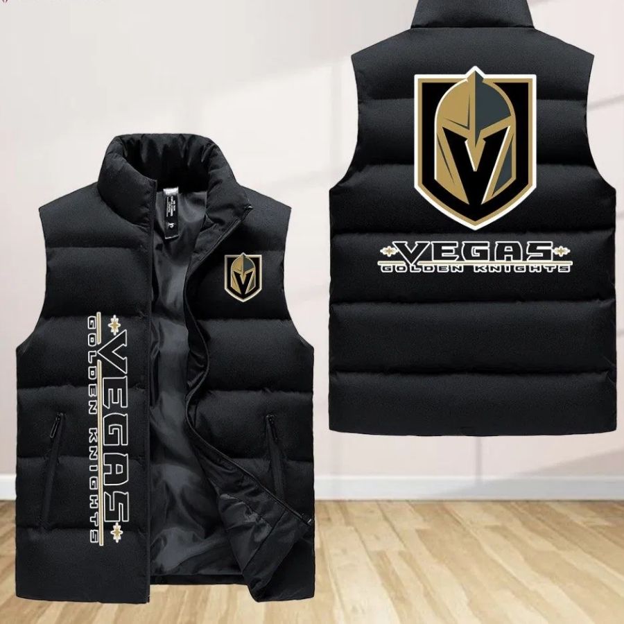 Vegas Golden Knights Sleeveless Puffer Jacket Custom For Fans Gifts