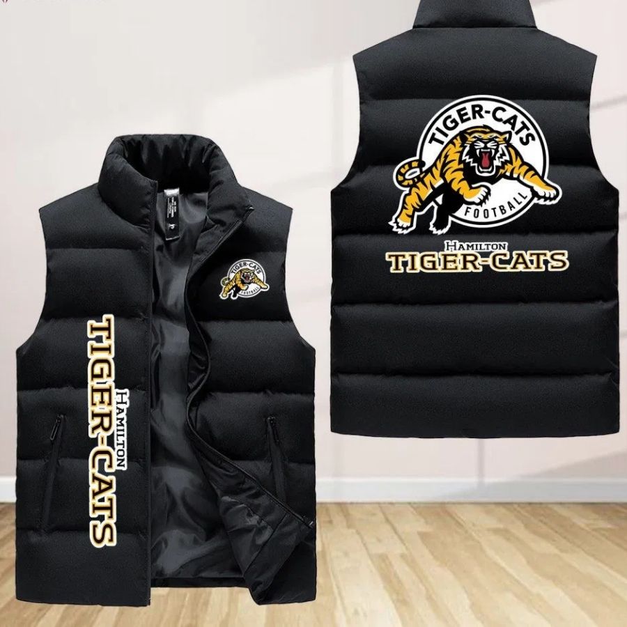 Hamilton Tiger Cats Sleeveless Puffer Jacket Custom For Fans Gifts