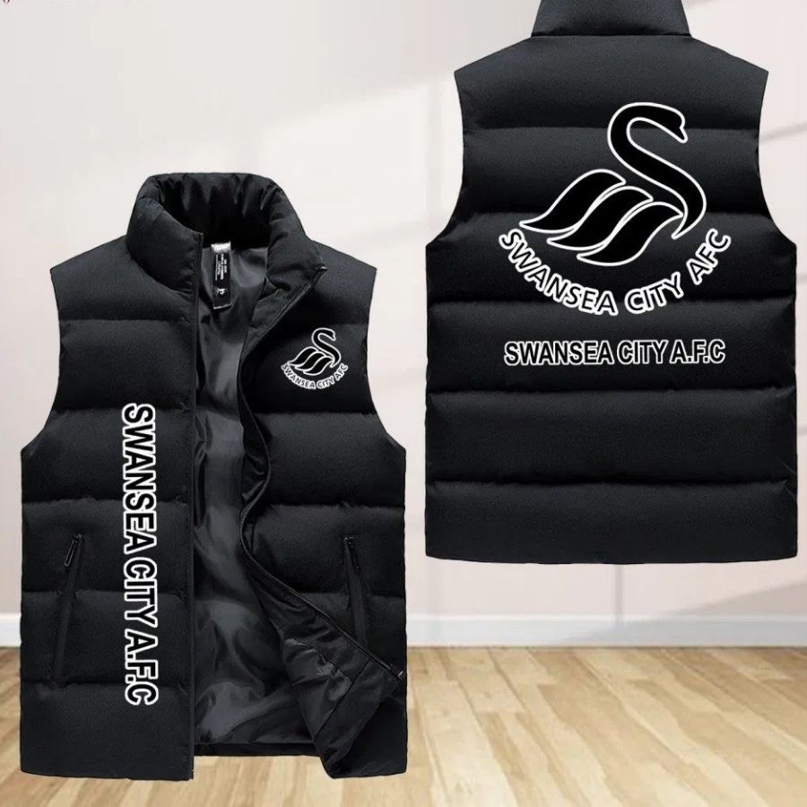 Swansea City A.F.C Sleeveless Puffer Jacket Custom For Fans Gifts
