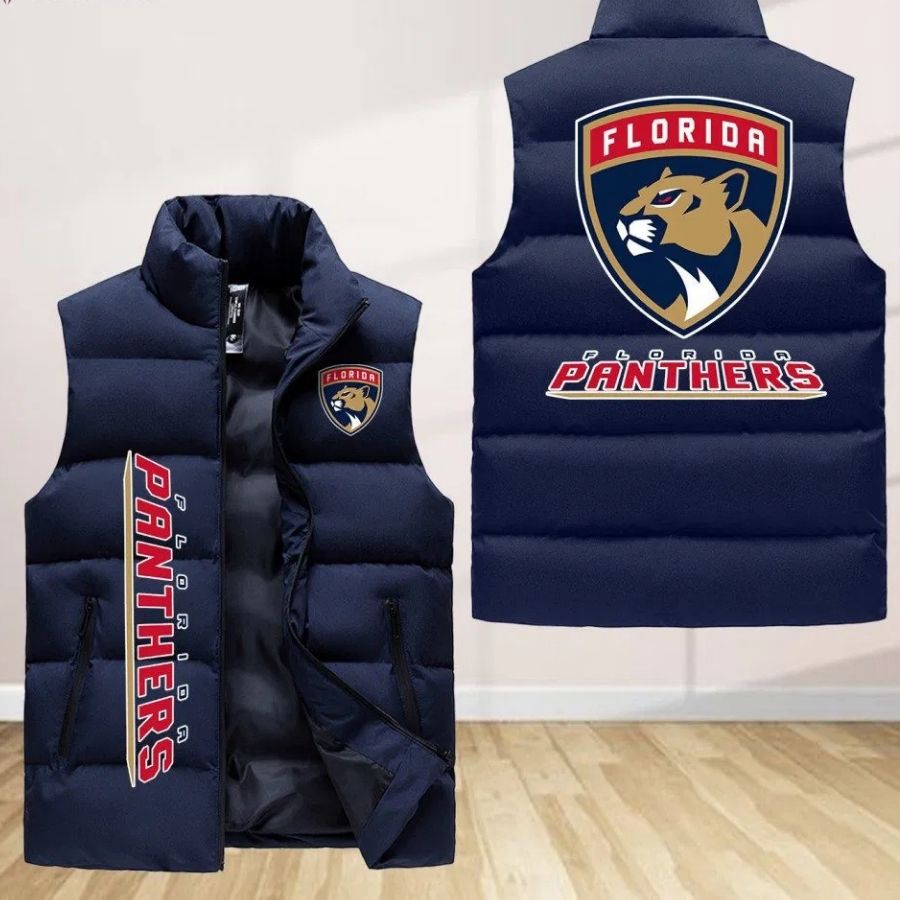 Florida Panthers Sleeveless Puffer Jacket Custom For Fans Gifts