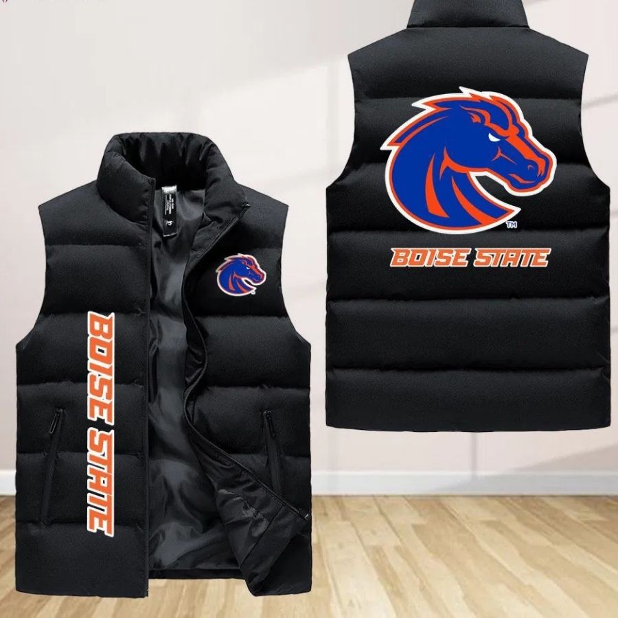 Boise State Broncos Sleeveless Puffer Jacket Custom For Fans Gifts