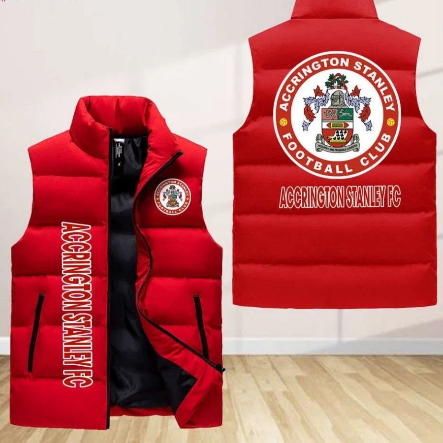 Accrington Stanley Sleeveless Puffer Jacket Custom For Fans Gifts