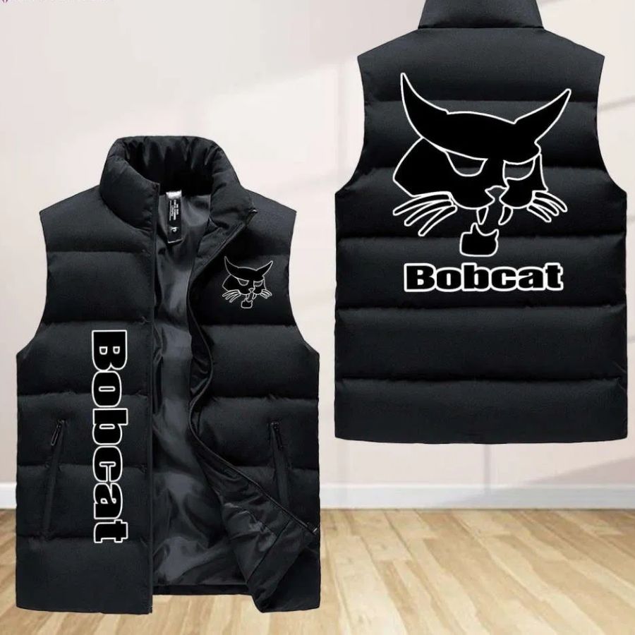Bobcat Sleeveless Puffer Jacket Custom For Fans Gifts