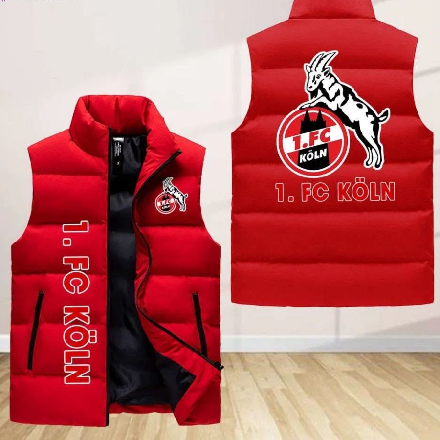 1. Fc Koln Sleeveless Puffer Jacket Custom For Fans Gifts