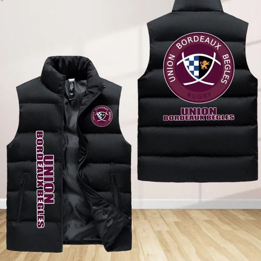 Union Bordeaux Begles Sleeveless Puffer Jacket Custom For Fans Gifts