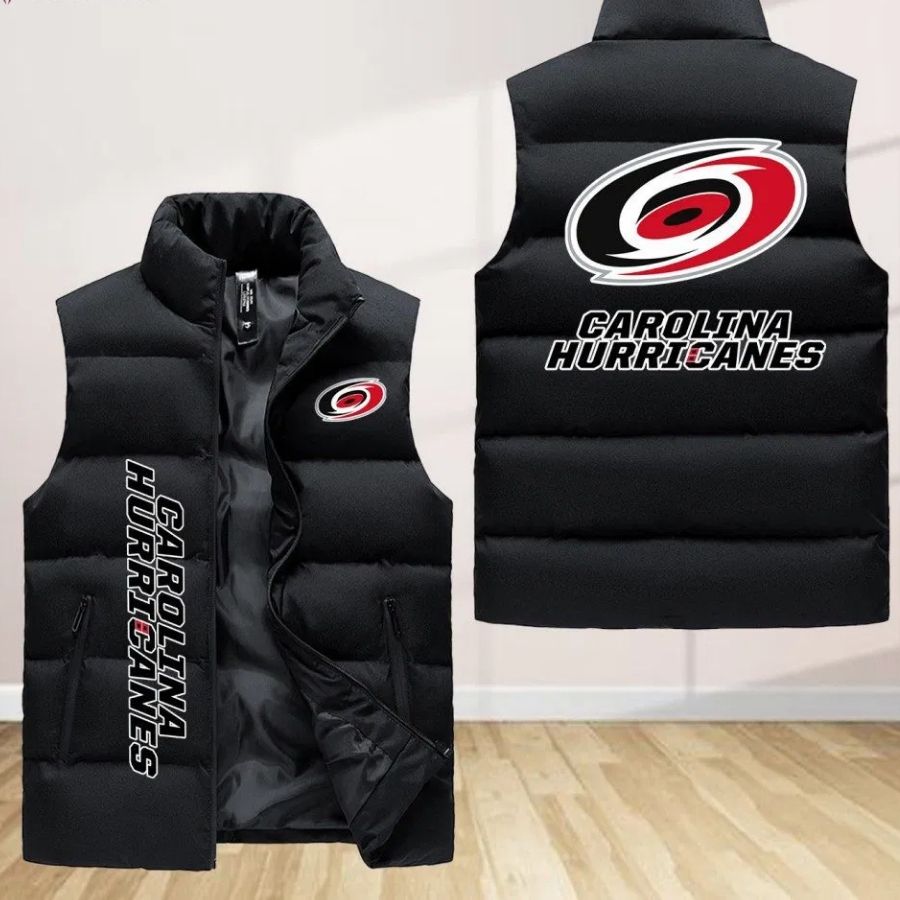 Carolina Hurricanes Sleeveless Puffer Jacket Custom For Fans Gifts