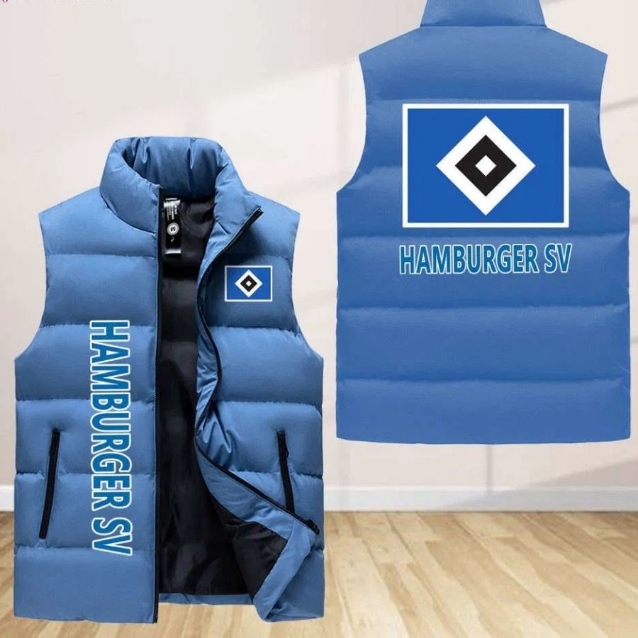 Hamburger Sv Sleeveless Puffer Jacket Custom For Fans Gifts