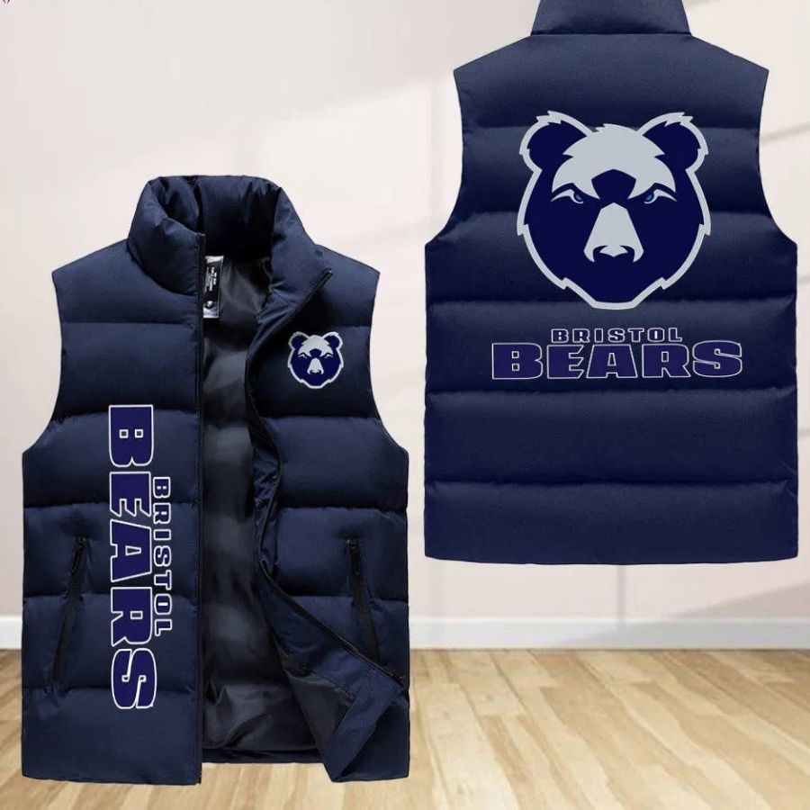 Bristol Bears Sleeveless Puffer Jacket Custom For Fans Gifts
