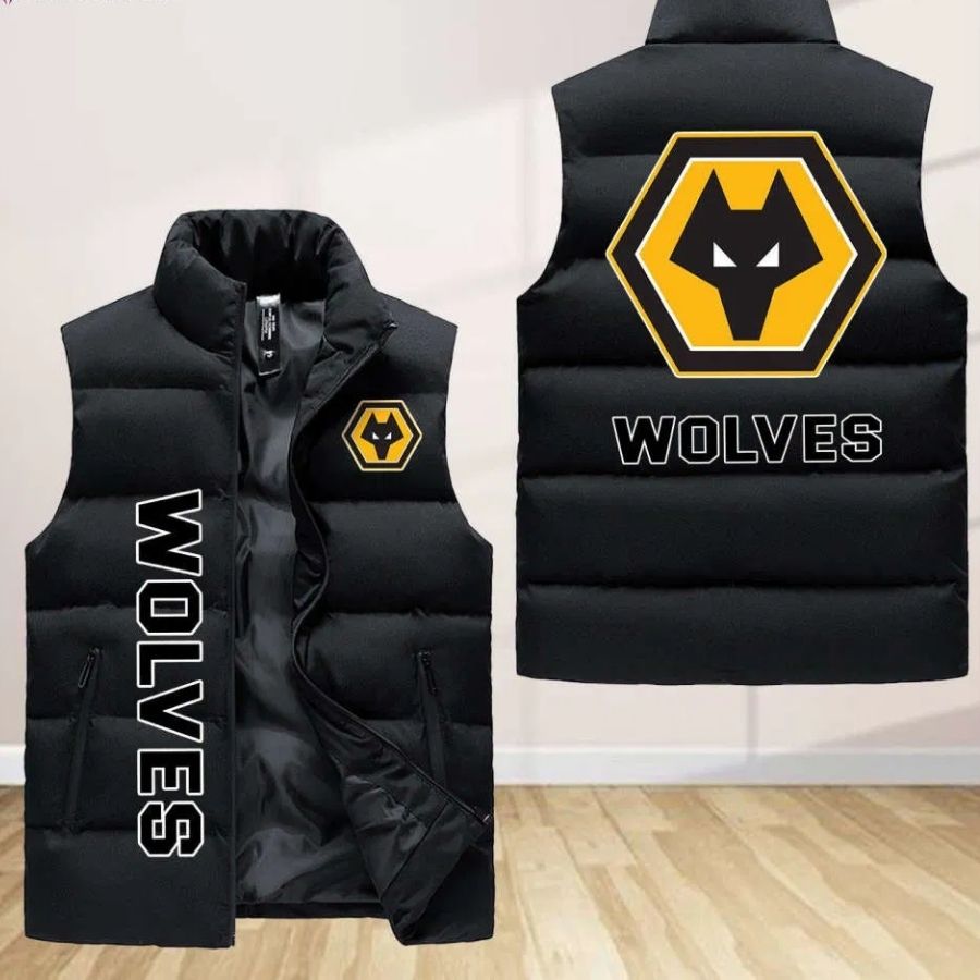 Wolverhampton Wanderers F.C Sleeveless Puffer Jacket Custom For Fans Gifts