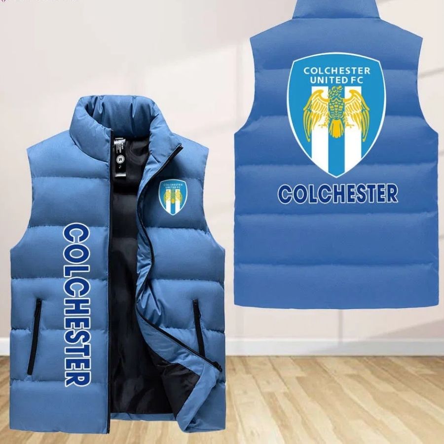 Colchester United Sleeveless Puffer Jacket Custom For Fans Gifts