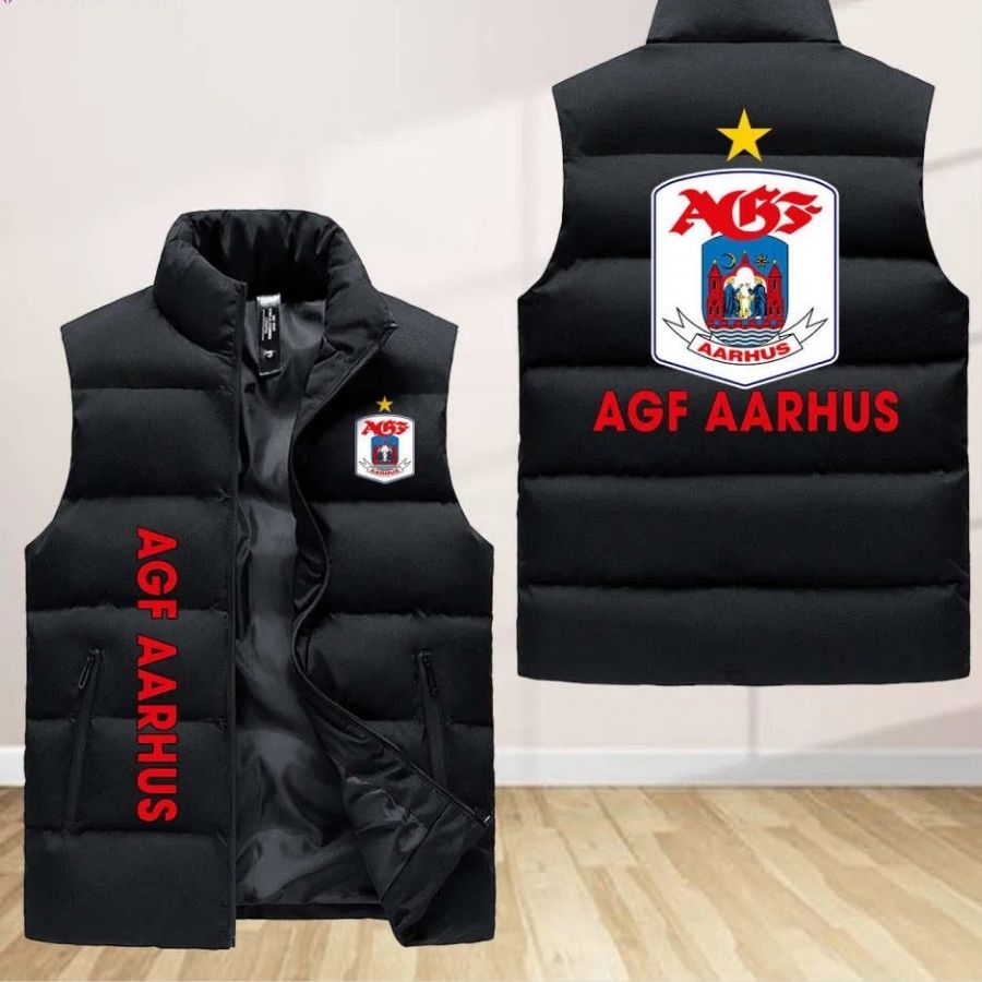 Agf Fodbold Sleeveless Puffer Jacket Custom For Fans Gifts