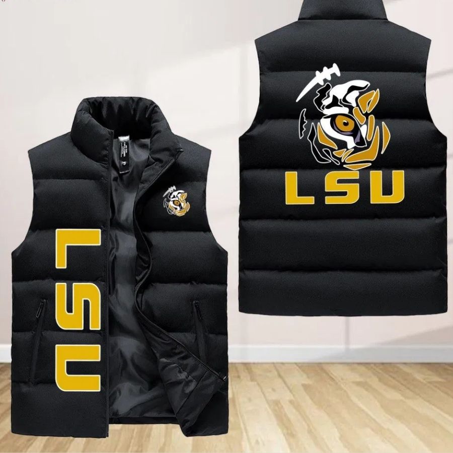 Lsu Tigers Sleeveless Puffer Jacket Custom For Fans Gifts