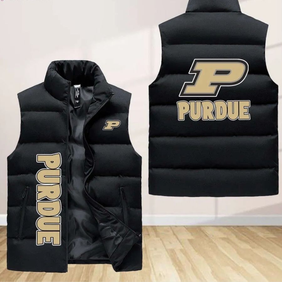 Purdue Boilermakers Sleeveless Puffer Jacket Custom For Fans Gifts