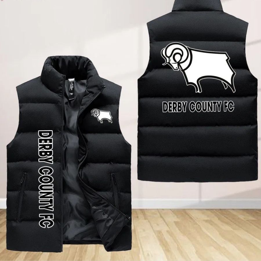Derby County Sleeveless Puffer Jacket Custom For Fans Gifts