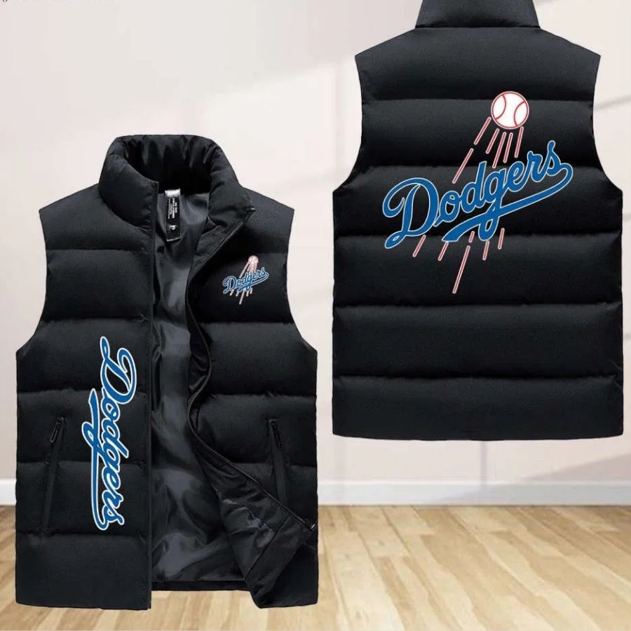 Los Angeles Dodgers Sleeveless Puffer Jacket Custom For Fans Gifts
