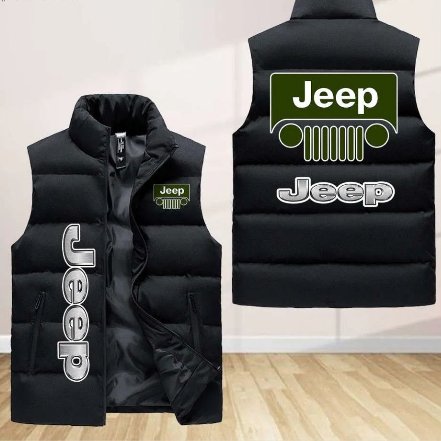 Jeep Sleeveless Puffer Jacket Custom For Fans Gifts