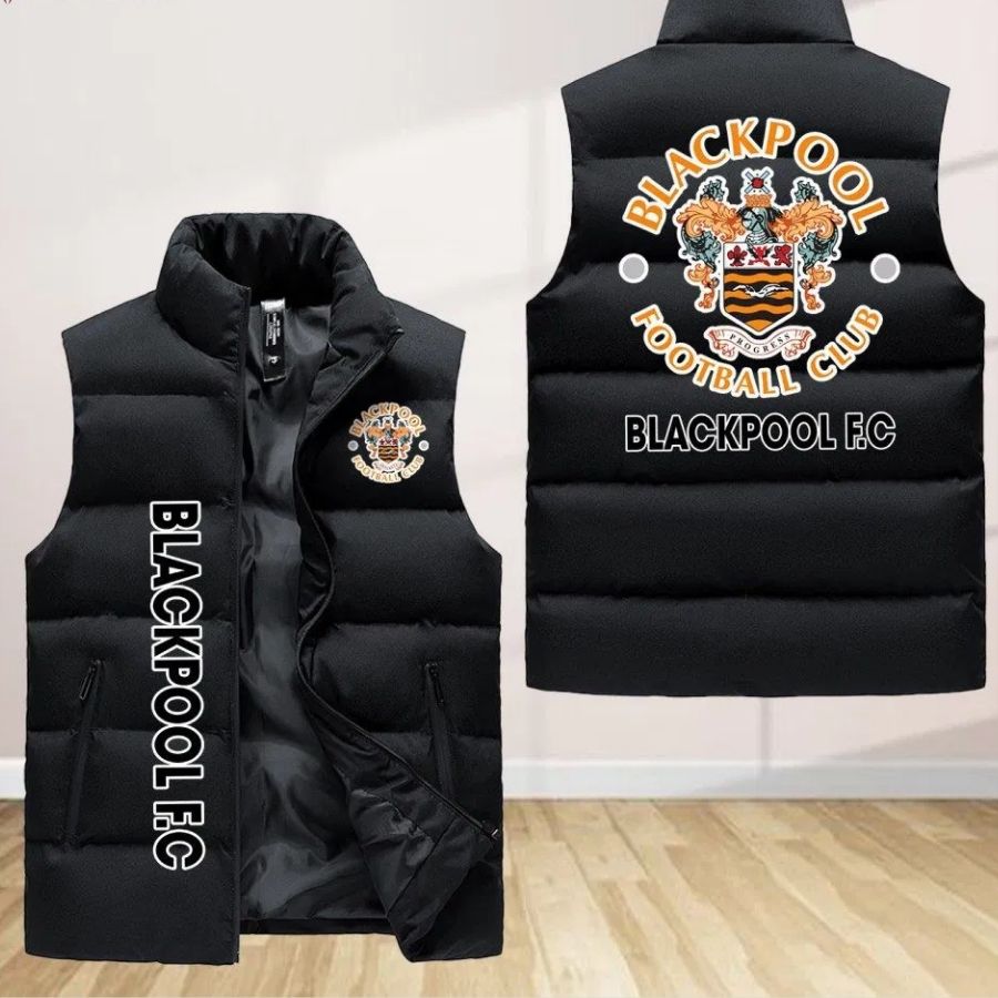 Blackpool F.C Sleeveless Puffer Jacket Custom For Fans Gifts