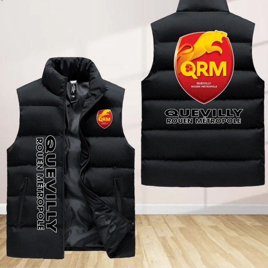 Us Quevilly Rouen Mutropole Sleeveless Puffer Jacket Custom For Fans Gifts