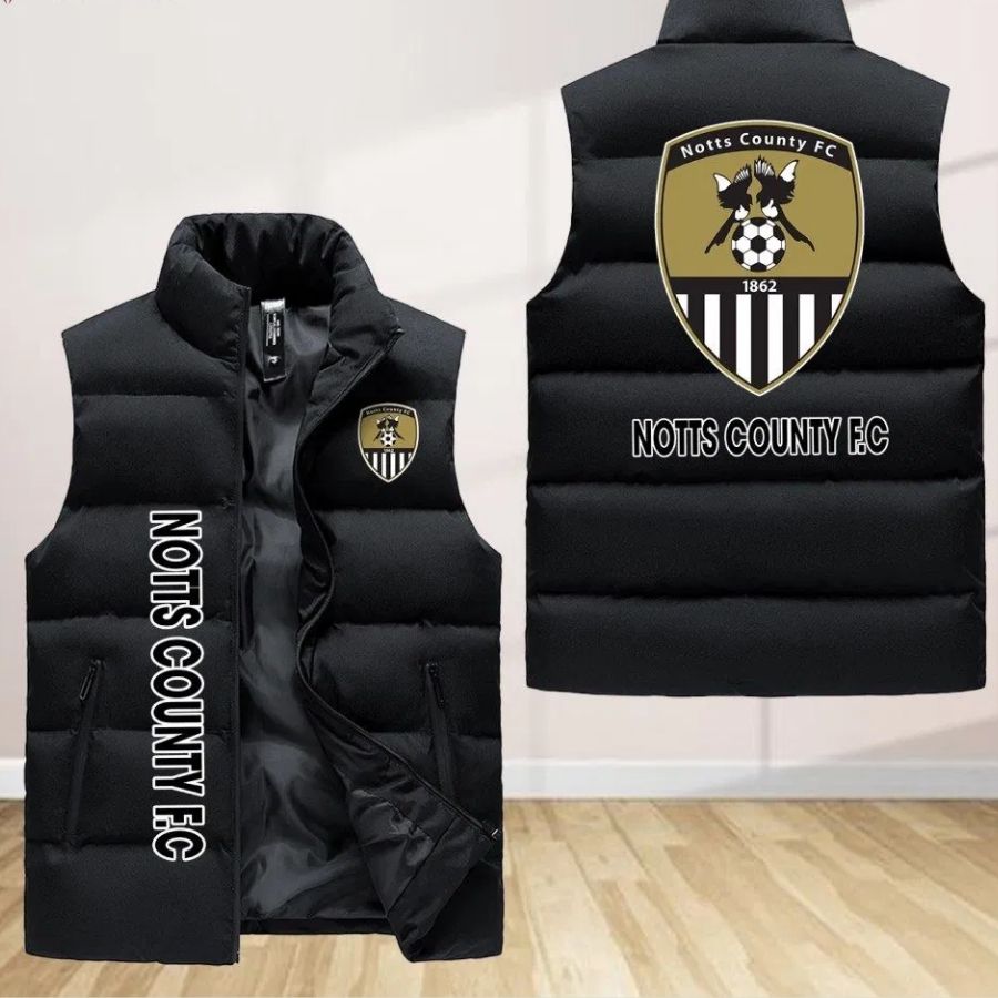 Notts County Fc Sleeveless Puffer Jacket Custom For Fans Gifts