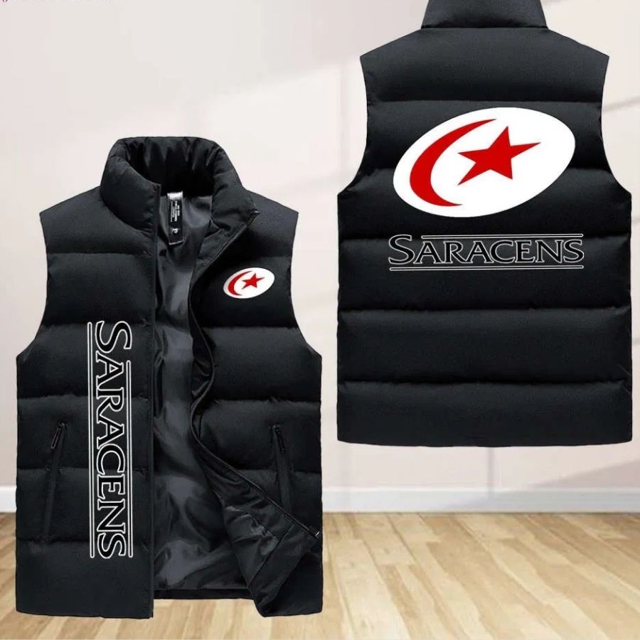 Saracens Sleeveless Puffer Jacket Custom For Fans Gifts