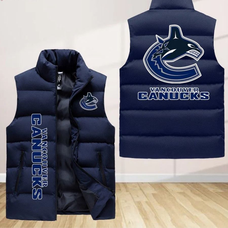 Vancouver Canucks Sleeveless Puffer Jacket Custom For Fans Gifts