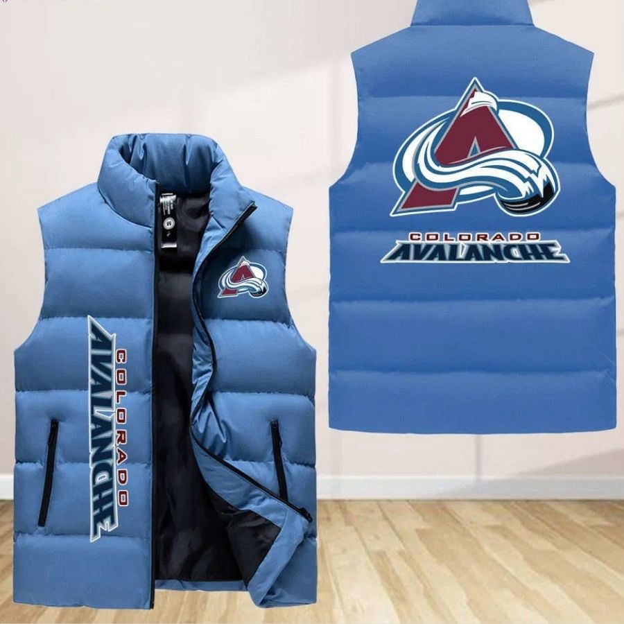 Colorado Avalanche Sleeveless Puffer Jacket Custom For Fans Gifts