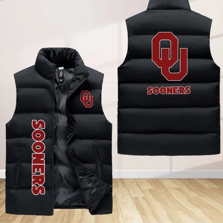 Oklahoma Sooners Sleeveless Puffer Jacket Custom For Fans Gifts