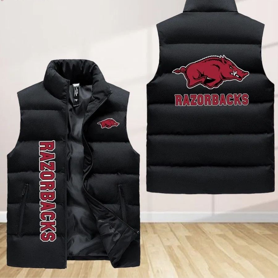 Arkansas Razorbacks Sleeveless Puffer Jacket Custom For Fans Gifts